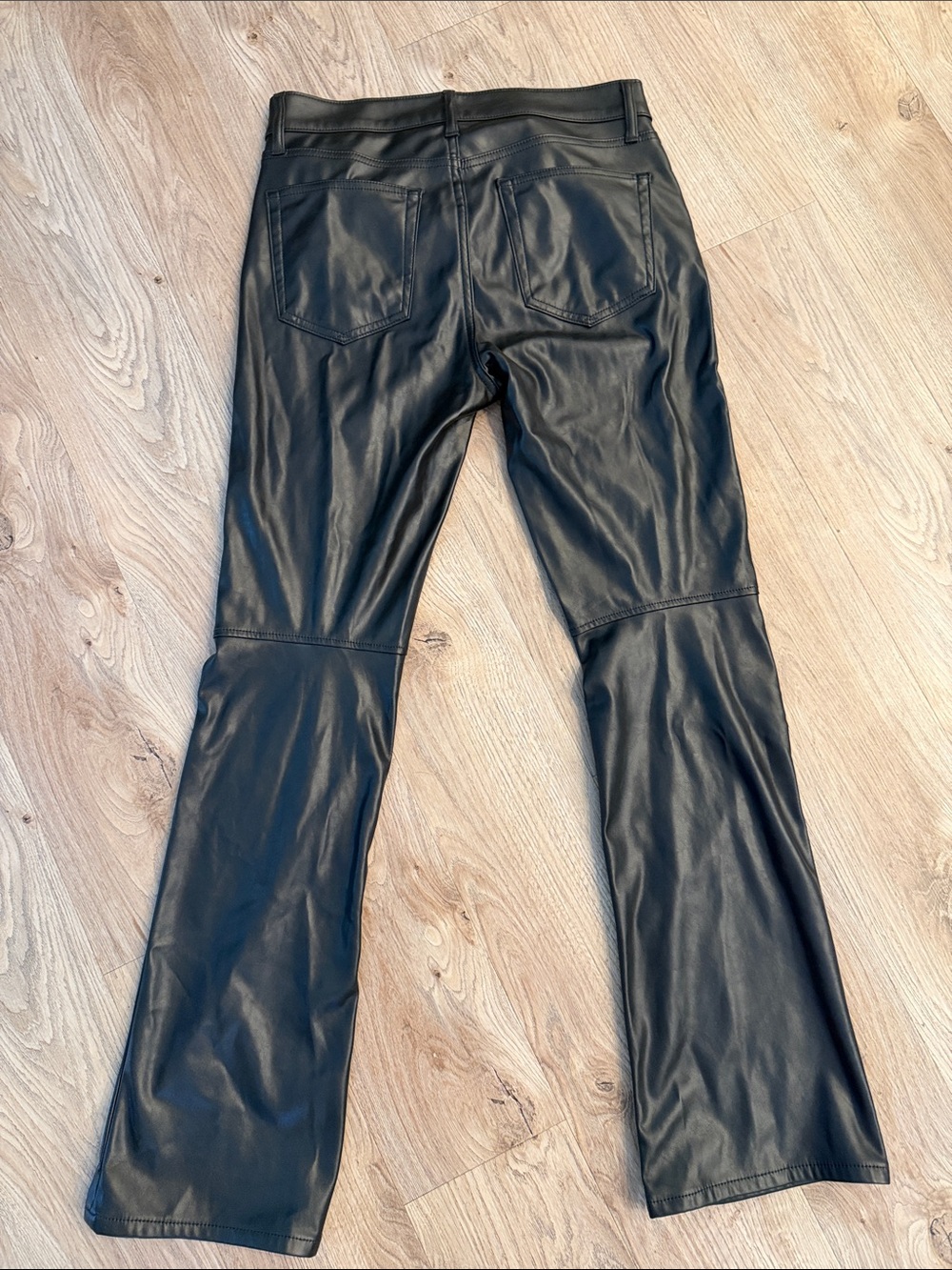 Women’s Black Faux Leather Jeans - Classic Slim Fit - Picture 3 of 3